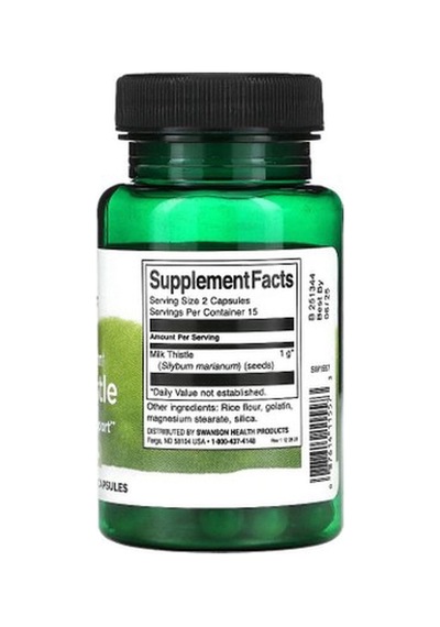 Swanson Full Milk Thistle Liver Support 500 Mg 30 Caps