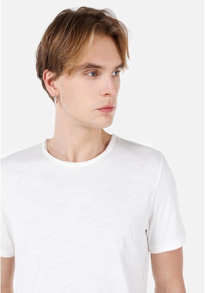 Colin's Colins Regular Fit Yuvarlak Yaka Düz Erkek Beyaz Kısa Kol Pamuklu Tişört Cl1058580 Q1.v1 Ofw