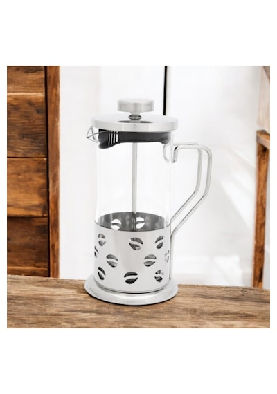 French Press Kahve Ve Çay Demleme Makinası 350 Ml French Press Gümüş
