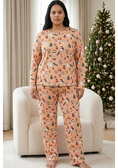 Siyah İnci Pamuklu Likralı Büyük Beden Battal Boy Örme Pijama Takım26240920 Çok Renkli Siyah İnci Pamuklu Likralı Büyük Beden Battal Boy Örme Pijama Takım26240920 Çok Renkli