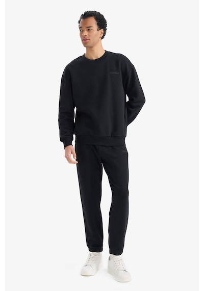 Defacto Boxy Fit 2li Takım Bisiklet Yaka Sweatshirt Eşofman Altı F9623ax25aubk81 Siyah-bk81