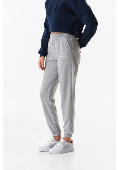 Fullamoda Yazı Baskılı Beli Lastikli Jogger Eşofman Altı 24mgb7767210133-gri Gri