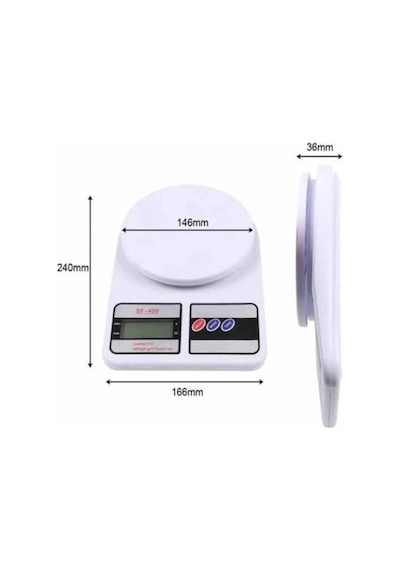 Mutfak Tartısı Dijital Göstergeli Hassas Tartı 10 Kg Kapasiteli Çok Renkli 86086171