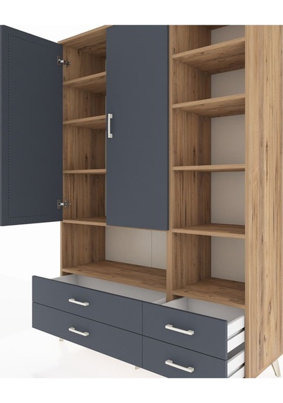 Hyperion Dolap 10 Raflı 4 Çekmeceli 2 Kapaklı 132x44x195 Çam-antrasit/antrasit Antrasıt/antrasıt Hyperion Dolap 10 Raflı 4 Çekmeceli 2 Kapaklı 132x44x195 Çam-antrasit/antrasit Antrasıt/antrasıt