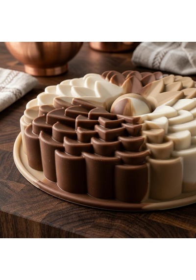 Deconox Klasik Dilimli Çiçek Tasarımlı Silikon Kek Kalıbı - Yapışmaz Ve Esnek Pasta Kalıbı 22x5 Cm, 1 Adet Diğer