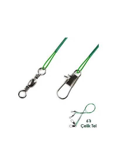 Fishack Klipsli Fırdöndülü Çelik Tel 6'lı