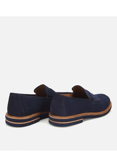 Hotiç Erkek Süet Deri Lacivert Klasik Loafer