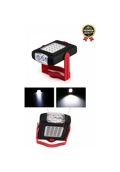 Premium Kancalı Asılabilir Mıknatıslı Pilli Beyaz Işık 50 Metre Mesafeli 20+3 Smd Parlak Led Lamba Diğer
