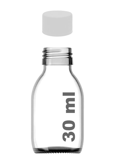 Ayrex 30 Ml Sızdırmaz Kapaklı Şeffaf Shot Şişesi 30 Cc Ginger Şat Beyaz Cam Şişe 6 Adet Kilitsiz Plastik Beyaz Diğer