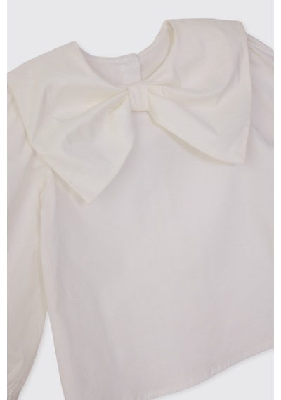 Panço Kız Çocuk Bebe Yakalı Ekru Bluz 2621gk57005