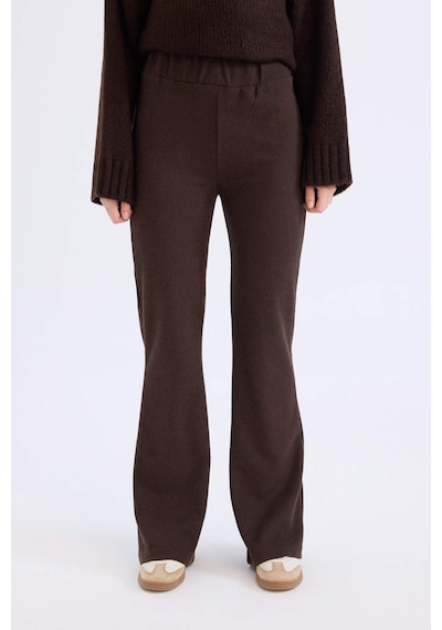 DeFacto Wide Leg Geniş Paça Esnek Belli Uzun Boy Pantolon E4387AX24WNBN505 Kahve