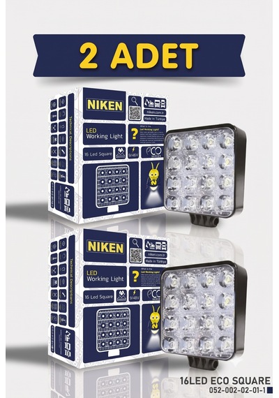 2'li Nıken Calısma Lambası Eco Kare 16 Ledlı