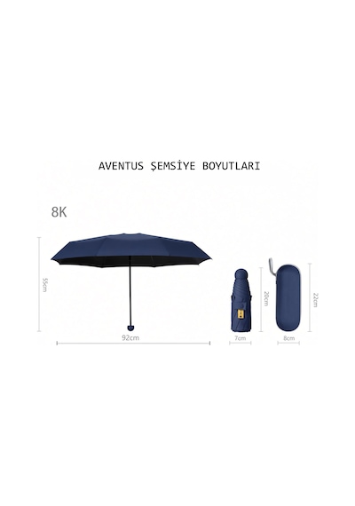 Aventus Kapsül Şemsiye - Uv Korumalı Güneş Şemsiyesi Lacivert