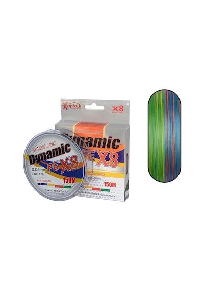 Captain Dynamic Soft PE 8 Örgü Spin İp Misina 150mt Multi Color 0.06 mm