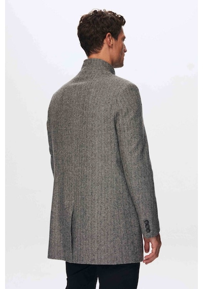 D's Damat Ds Damat Regular Fit Gri Balıksırtı Kaban 1HF08ORT10003 Gri