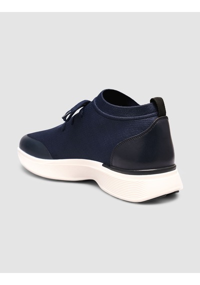 Cabani Lacivert Triko & Hakiki Dana Deri Erkek Sneaker Lacivert