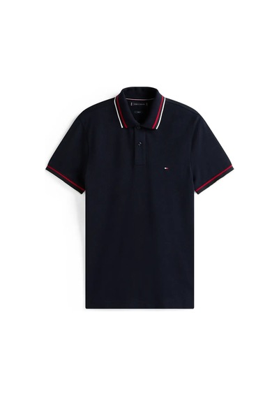 Tommy Hilfiger Cuff Interest Slım F, Dw5 Siyah Erkek Polo Yaka T-shirt