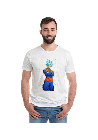 Anime Dragon Ball Baskılı Beyaz Erkek Tshirt (534760026)