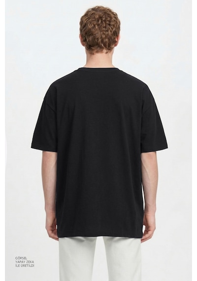 Ac&Co / Altınyıldız Classics Erkek Sıyah Pamuklu Nefes Alan Terletmez Oversize Fit Rahat Kesim Bisiklet Yaka Tişört SIYAH Ac&Co / Altınyıldız Classics Erkek Sıyah Pamuklu Nefes Alan Terletmez Oversize Fit Rahat Kesim Bisiklet Yaka Tişört SIYAH