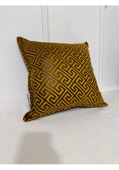 Nivemeshome Monet Zigzag Kırlent Kılıfı Hardal-antrasit 45 X 45 Hardal-antrasit