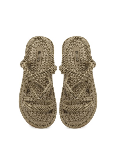 Butigo Hailey 6fx Naturel Kadın Düz Sandalet 000000000102688725 Bej