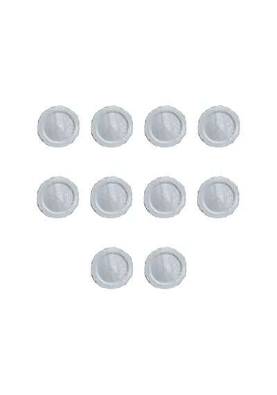 Parti Davet Piknik Doğum Günü Sert Plastik Mika Tabak - Beyaz - 18 Cm. - 6'lı 10 Paket