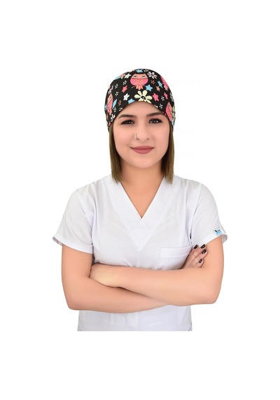 Baykuş Çiçekli Desenli Cerrahi Bone