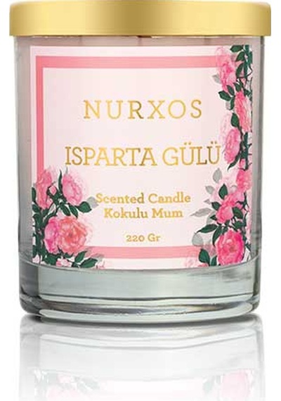 Nurxos Isparta Gülü Kokulu Mum 220G 9667