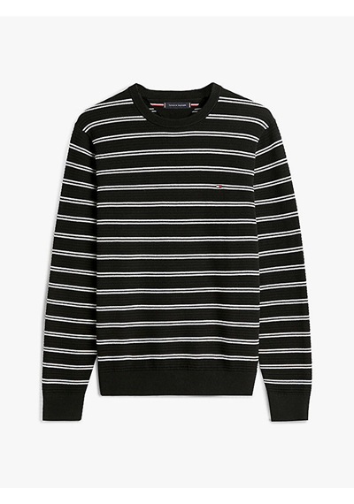 Tommy Hilfiger Seasonal Structure Cneck Erkek Siyah Kazak - Mw0mw41643 Siyah