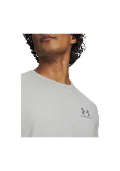 Under Armour Sportstyle Left Chest Erkek Gri Tişört Gri