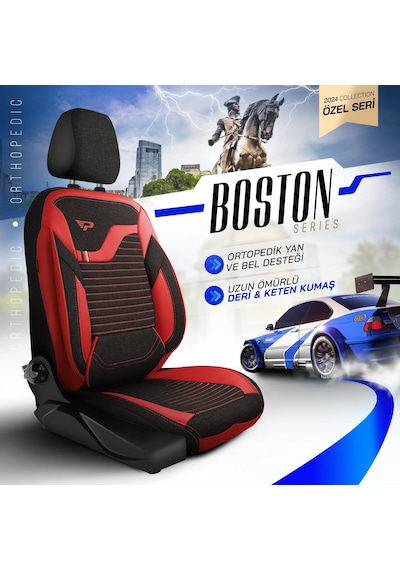 Panda Boston Serisi Keten Kumaş Oto Koltuk Kılıfı   - Tam Set