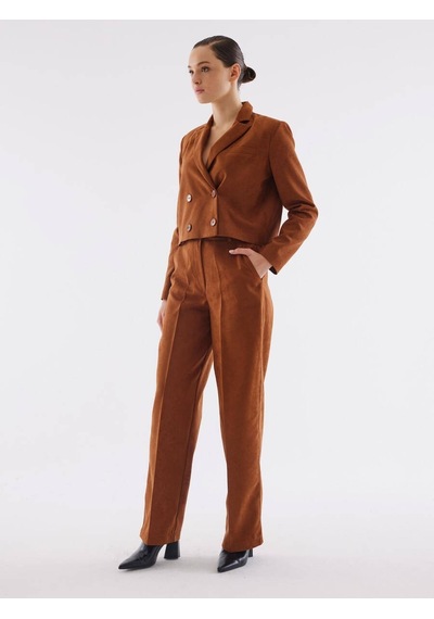 Süet Camel Bol Paça Pantolon 001