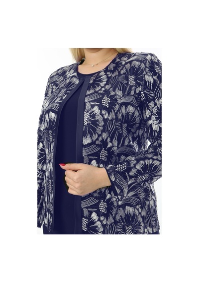 Ladies First Büyük Beden 3808 Lacivert-altın Ceket+bluz Takım 001