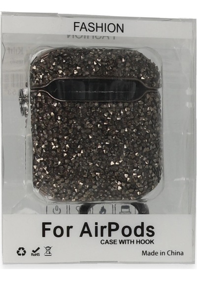 Apple, Uyumlu AirPods 2 2.nesil Mira Taşlı Kılıf - Siyah