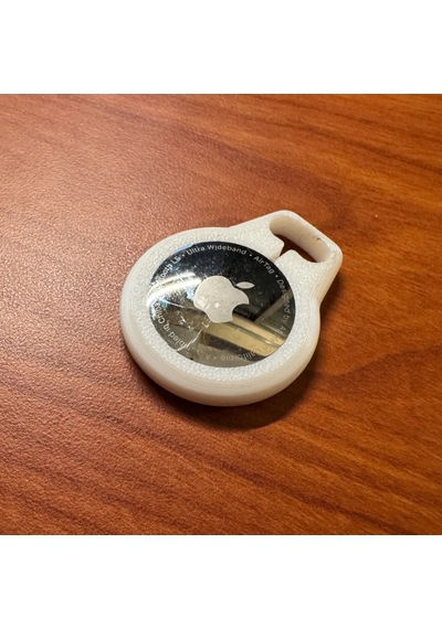 Apple Uyumlu AirTag İçin Dizayn Edilmiş Kılıf Anahtarlık Keychain Beyaz
