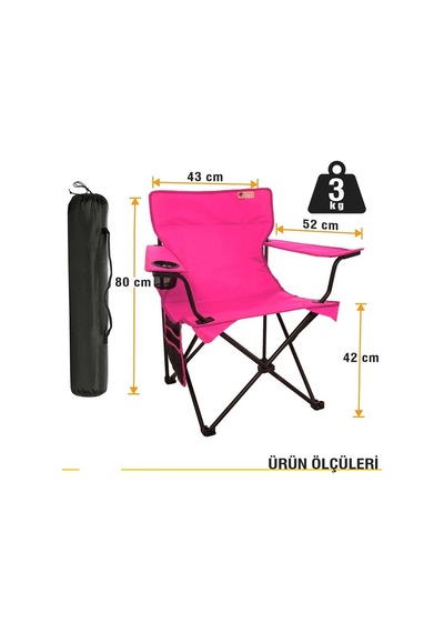Funky Chairs V2 Pembe Lüks Kamp Sandalyesi Pembe
