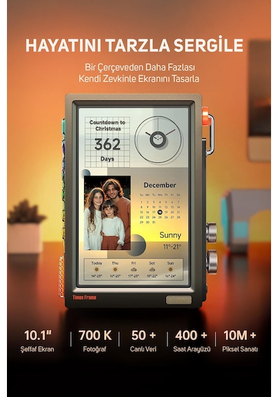 Divoom Times Frame 10.1 Akıllı Kişiselleştirilebilir Dijital Çerçeve, 64gb Siyah