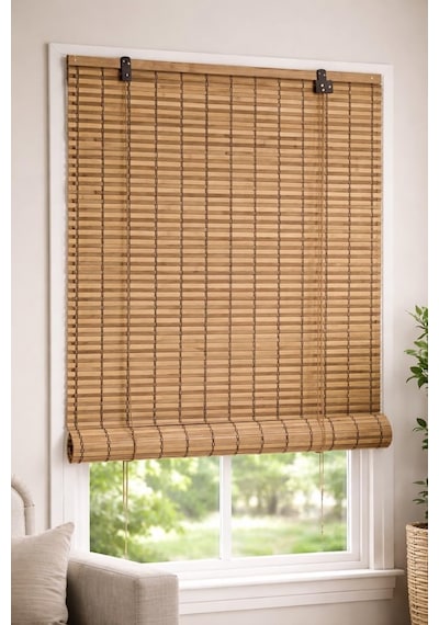 Navagrey Bambu Stor Perde Bej 150 180 Çok Renkli