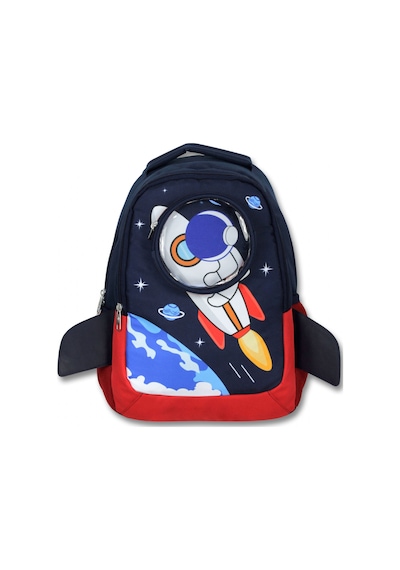 Cennec 5042 3d Astronot - Lacivert Kırmızı - Erkek Çocuk Okul Çantası Lacivert - Kırmızı