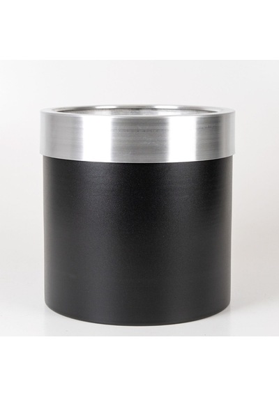 Rüzgar Yapay Çiçekçilik 22x22 Metal Saksı Siyah Gümüş