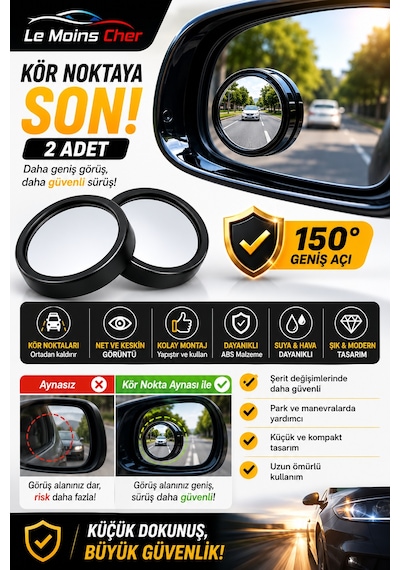Toyota Rav4 Passion Oto Kör Nokta Aynası 2 Adet Yapıştırıcılı Geniş Açılı