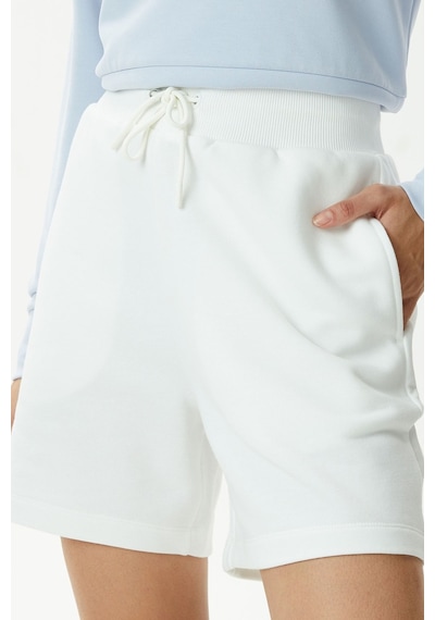 Lacoste Women's Loose Fit Cotton Shorts Kadın Bol Kesim Pamuk Şort Beyaz