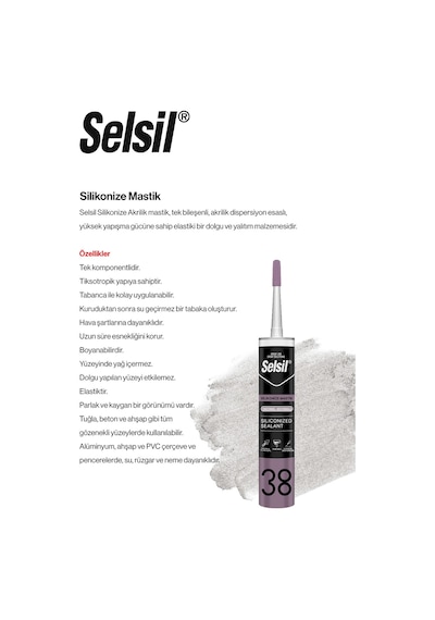 Kahverengi 7'li Selsil Silikonize Mastik 500 Gr. Ve Rosie