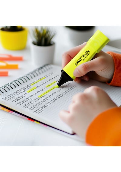 Bıc Marking Flat Fosforlu Kalem Pastel Ve Neon Renkler 16'lı Set Çok Renkli