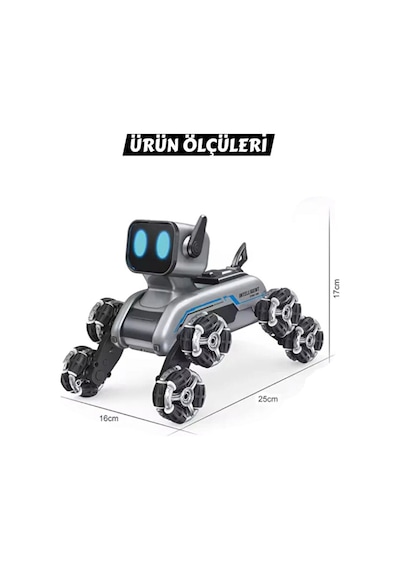 Jın-2950 Robot Köpek Bilekten Kont 2 4g 8 Teker Müzikli Ve Led Işıklı