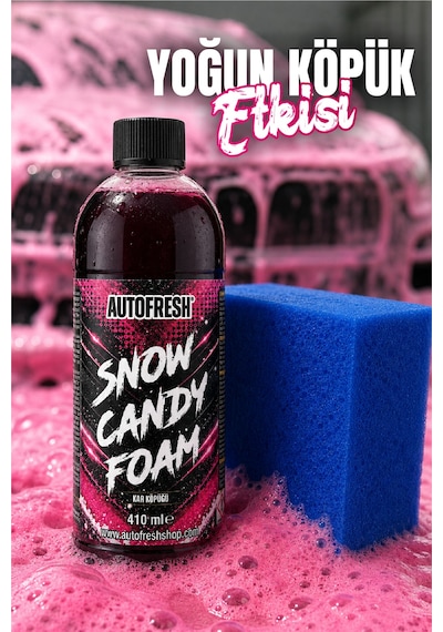 Snow Candy Foam Pembe Renkli Oto Yıkama Köpüğü 410ml Yoğun Köpüklü Konsantre Araç Şampuanı