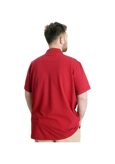 Mode Xl Büyük Beden Erkek T-Shirt Polo Fragmented 23325 Bordo 001
