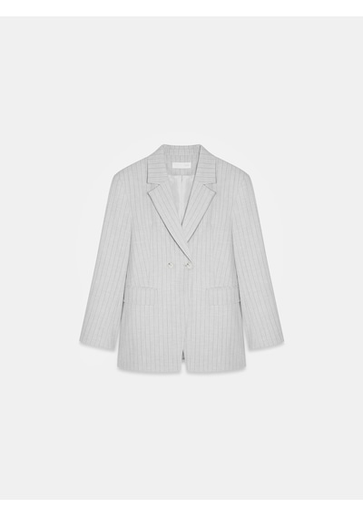 Dilvin 60803 Yan Düğme Detaylı Blazer-gri