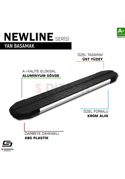 S-dizayn Fiat Doblo 3 Newline Krom Yan Basamak 203 Cm 2023 Üzeri