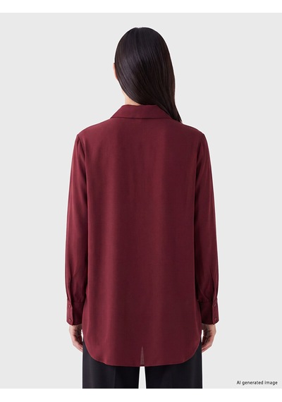 Lcw Everyday Bordo Beli Bağlamalı Kadın Gömlek Tunik